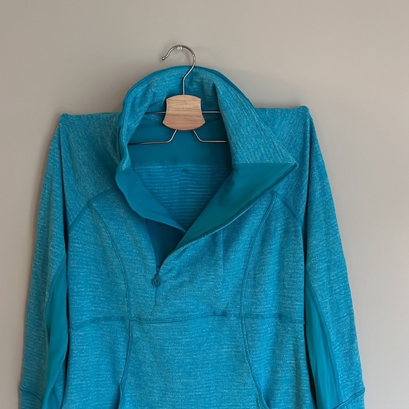 Lululemon Base Runner 1/2 Zip *Heathered Blue Size 6 - Picture 8 of 10
